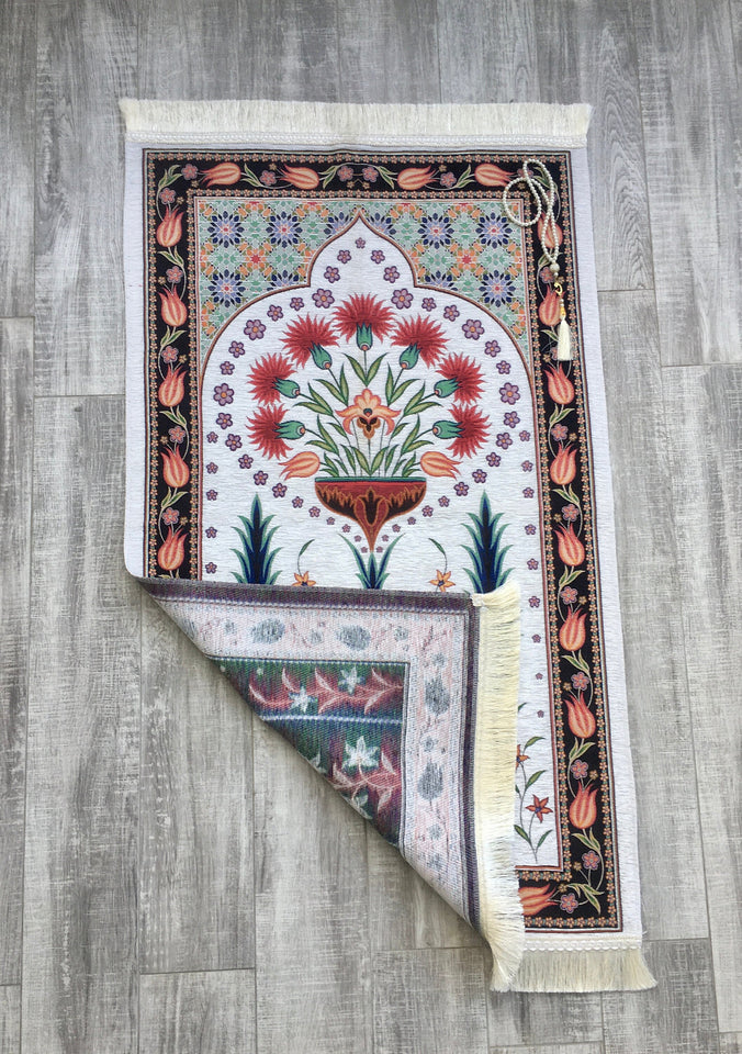 Tapis de prière de Cloverfield, tapis de prière de trèfles avec Tasbeeh, tapis de prière, tapis bohème, tapis turc, cadeau islamique YSLM13