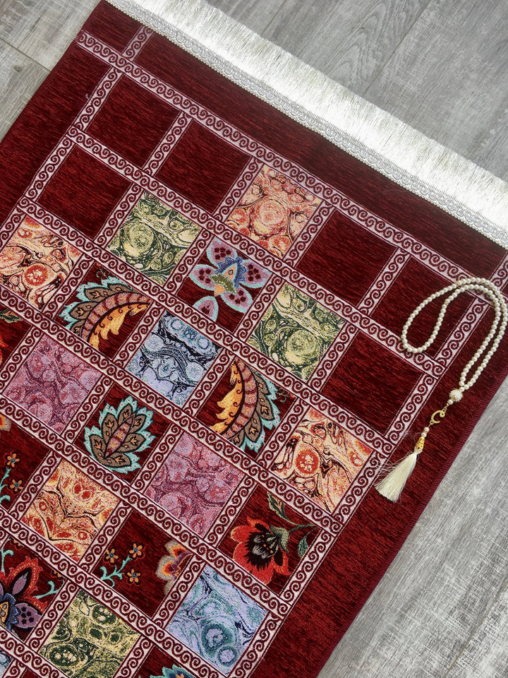 Choose Your Patchwork Prayer Mat, Prayer Mat with Tasbeeh, Prayer Rug, Bohemian Rug, Turkish Rug, Islamic Gift YSLM19