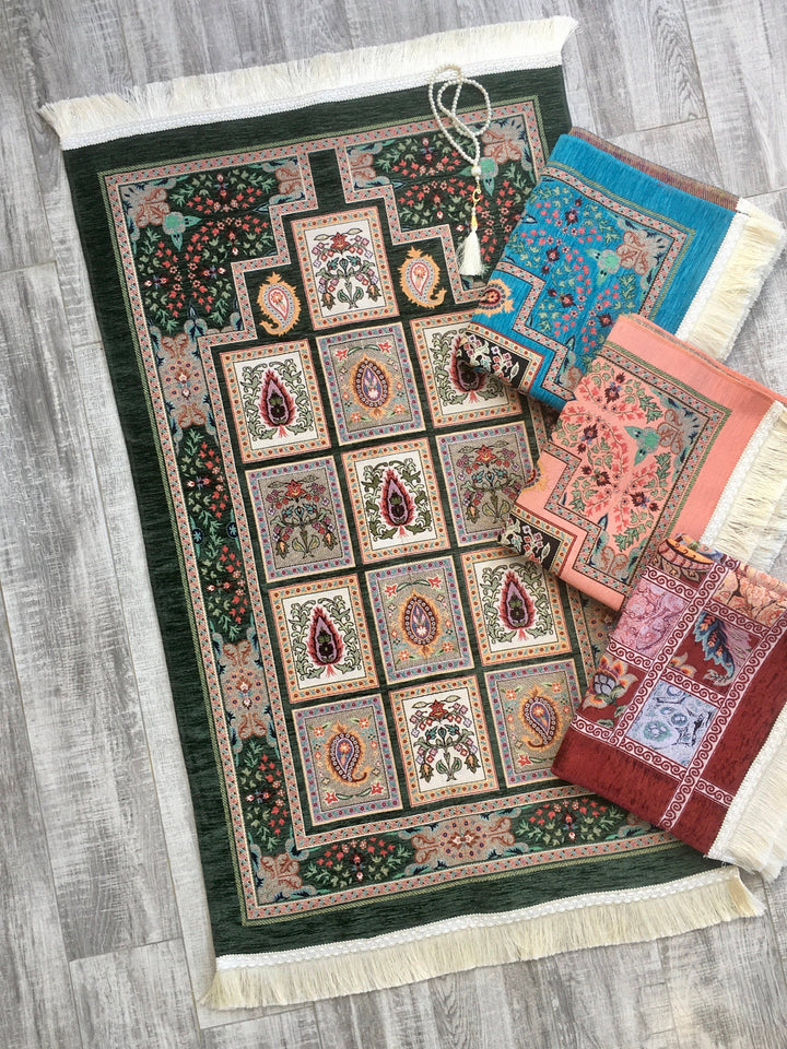 Choose Your Patchwork Prayer Mat, Prayer Mat with Tasbeeh, Prayer Rug, Bohemian Rug, Turkish Rug, Islamic Gift YSLM19