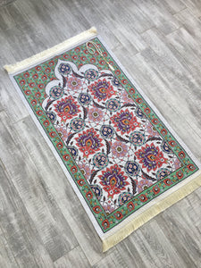 Ottoman Tile Motif Prayer Mat, Prayer Mat with Tasbeeh, Prayer Rug, Muslim Janamaz, Medieval Rug, Turkish Rug, Islamic Gift YSLM25