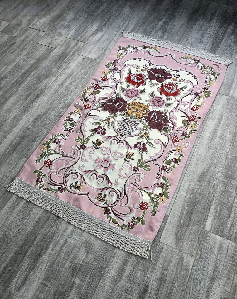 Roses Prayer Mat, Dowries Prayer Rug, Wedding Gift, Prayer Mat with Tasbeeh, Prayer Rug, Sajjada, Janamaz, Dowry, Marriage Gift YSLM39 - islamicbazaar