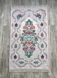 Samarqand Flowers Prayer Mat, Dowries Prayer Rug, Wedding Gift, Prayer Rug with tasbih, Sajjada, Janamaz, Dowry, Marriage Gift YSLM40 - islamicbazaar