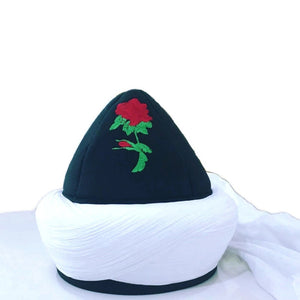 Handmade Roses Embroidery Imamah, Unique Islamic Art, Imam Pagri Islamic Men's Head Wear