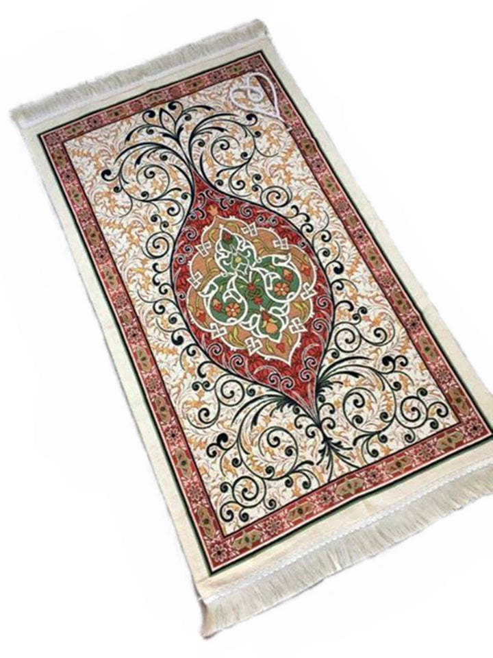 Boho Flowers Prayer Mat, Prayer Mat with Tasbeeh, Prayer Rug, Muslim Janamaz, Sajjada, Turkish Rug, Islamic Gift YSLM41