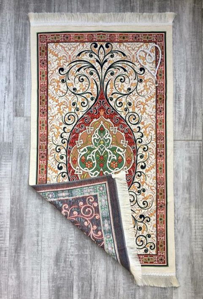 Boho Flowers Prayer Mat, Prayer Mat with Tasbeeh, Prayer Rug, Muslim Janamaz, Sajjada, Turkish Rug, Islamic Gift YSLM41