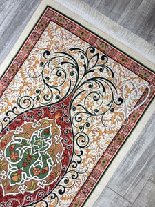 Boho Flowers Prayer Mat, Prayer Mat with Tasbeeh, Prayer Rug, Muslim Janamaz, Sajjada, Turkish Rug, Islamic Gift YSLM41