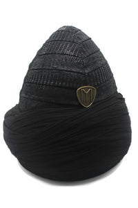 Handmade Black Ertugrul Cap, Leather Resurrection Imamah, Original Dirilis Islamic Cap