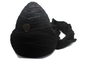 Handmade Black Ertugrul Cap, Leather Resurrection Imamah, Original Dirilis Islamic Cap