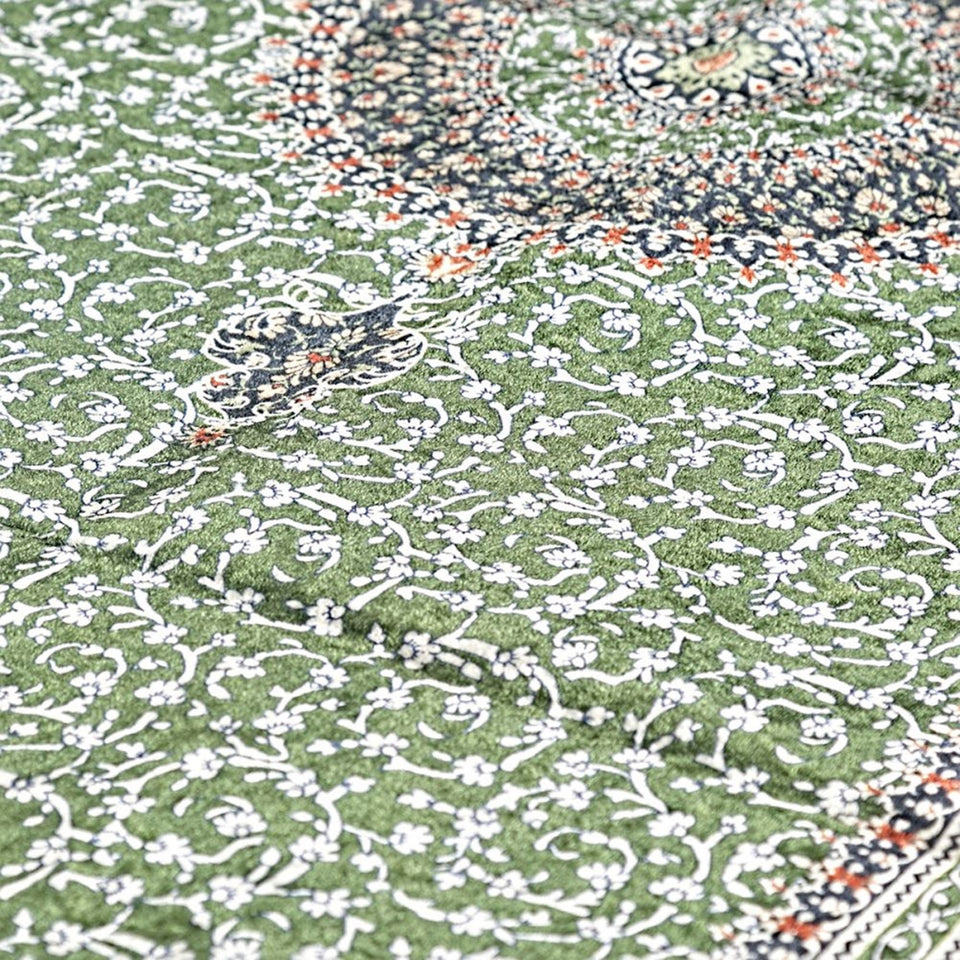 Green Kilim Prayer Mat, Turkish Prayer Mat, Janamaz, Muslim Prayer Rug, Islamic Gift MVD35