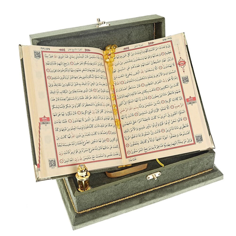 Islamic Gift Box, Special Gift for Father, Velvet Quran, Tasbih Set, Gift for Dad Unique Islamic Gift MVD38