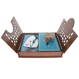 Lux Wooden Islamic Gift Box, Special Gift for Father, Thermo Leather Quran, Prayer Mat, Tasbih Set, Unique Gift MVD45