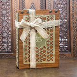 Lux Wooden Islamic Gift Box, Special Gift for Husband, Prayer Mat, 33 Bead Tasbih, Leather Wallet, Eid Mubarak MVD61