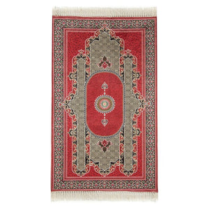 Red Authentic Prayer Mat | Chenille Sajjada | Lux Musallah | Prayer Rug | Janamaz MVD68
