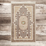 Cream Authentic Prayer Mat | Chenille Sajjada | Lux Musallah | Prayer Rug | Janamaz MVD70
