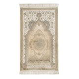 Cream Azraah Cotton Prayer Mat | Chenille Sajjada | Lux Musallah | Prayer Rug | Janamaz MVD74