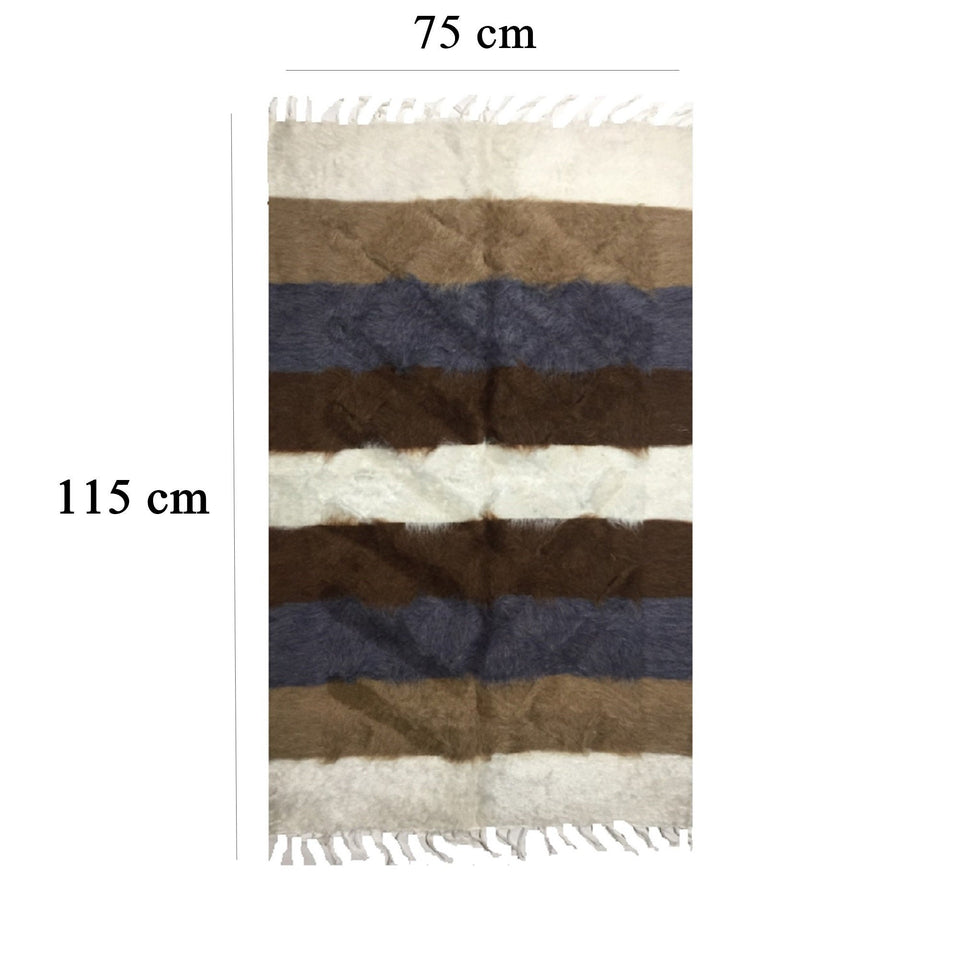 Handmade Angora Goat Mohair Wool Prayer Mat | Kilim Sajjada | Natural Musallah | Handcrafted Prayer Rug | Janamaz 02 - islamicbazaar