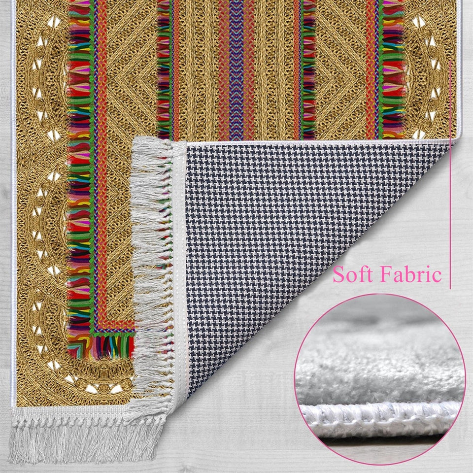 Al Andalus 1 Soft Padded Prayer Rug | Cotton Layer Janamaz | Anti Slip Backing Bamboo Cotton Prayer Mat | Islamic Gifts