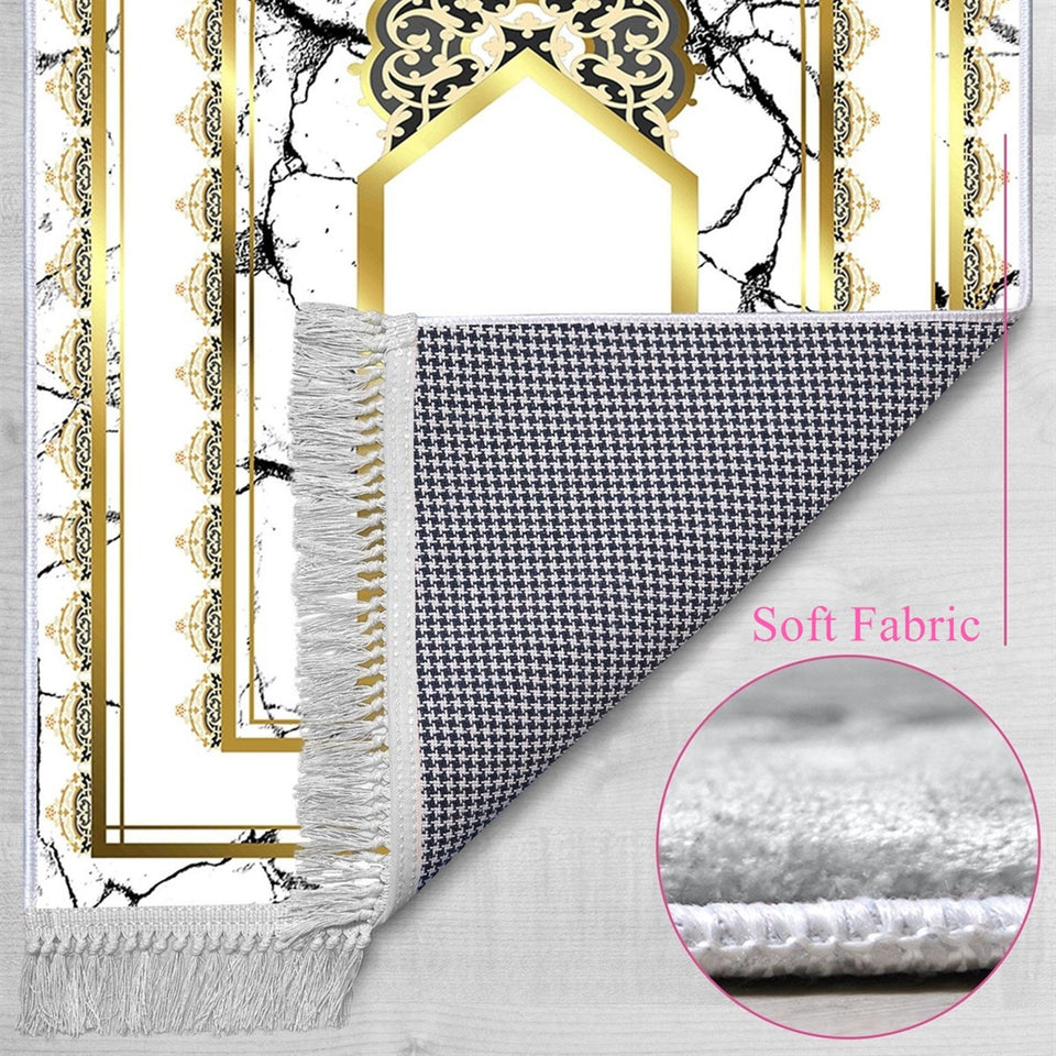 Mihrab Of Selimiye Mosque Soft Padded Prayer Rug | Cotton Layer Janamaz | Anti Slip Backing Bamboo Cotton Prayer Mat | Islamic Gifts