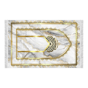 Mihrab of Ayasofya Soft Padded Prayer Rug | Cotton Layer Janamaz | Anti Slip Backing Bamboo Cotton Prayer Mat | Islamic Gifts
