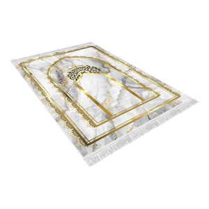 Mihrab of Ayasofya Soft Padded Prayer Rug | Cotton Layer Janamaz | Anti Slip Backing Bamboo Cotton Prayer Mat | Islamic Gifts
