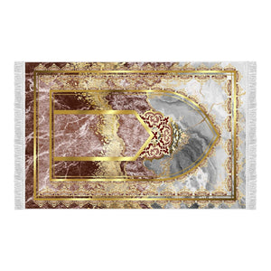 Mihrab of Badsahi Mosque Soft Padded Prayer Rug | Cotton Layer Janamaz | Anti Slip Backing Bamboo Cotton Prayer Mat | Islamic Gifts