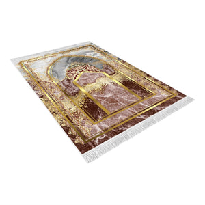 Mihrab of Badsahi Mosque Soft Padded Prayer Rug | Cotton Layer Janamaz | Anti Slip Backing Bamboo Cotton Prayer Mat | Islamic Gifts