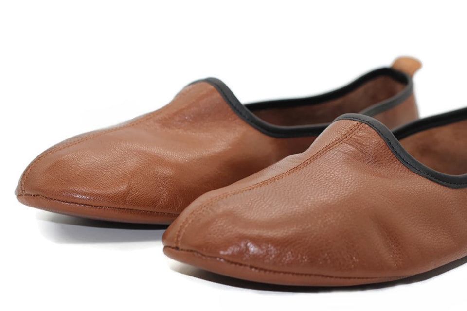 Genuine Leather Handmade Tawaf Shoes Men Size, Brown Winter socks, Shoes, Slippers Islam Mest, Tawaf Socks, Home Shoes