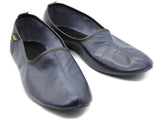 Pantofla blu të errët lëkure origjinale Madhësia për burra | Pantofla Shtëpie Unisex | Çorape lëkure të bëra me dorë | Këpucë lëkure për shtëpi