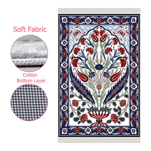 Lalezar Soft Padded Prayer Rug, Cotton Bottom Layer Janamaz, Bamboo Cotton Prayer Rug, Lux Sajdah Musalla