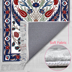Lalezar Soft Padded Prayer Rug, Cotton Bottom Layer Janamaz, Bamboo Cotton Prayer Rug, Lux Sajdah Musalla