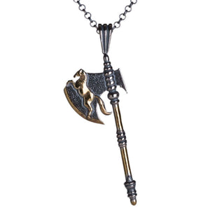 Dirilis Ertugrul Turgut Alp Silver Axe Necklace, 925 Sterling Silver Mens Pendant, Resurrection Ertugrul Accessories 04 - islamicbazaar