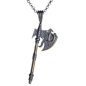Dirilis Ertugrul Turgut Alp Silver Axe Necklace, 925 Sterling Silver Mens Pendant, Resurrection Ertugrul Accessories 04 - islamicbazaar