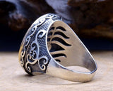 Al-Vedud Inscribed Handmade Silver Ring, Sterling Silver Ring, Mens Statement ring, Silver Ring, Handmade ring, Nacre Rings,