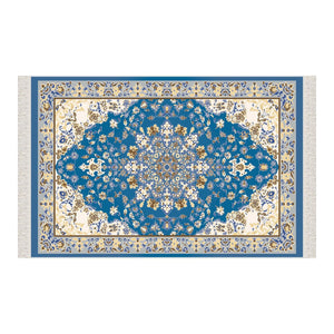 Traditional Blue Soft Padded Prayer Rug | Cotton Layer Janamaz | Anti Slip Backing Bamboo Cotton Prayer Mat | Islamic Gifts