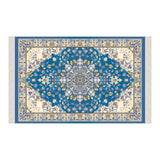 Traditional Blue Soft Padded Prayer Rug | Cotton Layer Janamaz | Anti Slip Backing Bamboo Cotton Prayer Mat | Islamic Gifts