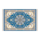 Traditional Blue Soft Padded Prayer Rug | Cotton Layer Janamaz | Anti Slip Backing Bamboo Cotton Prayer Mat | Islamic Gifts