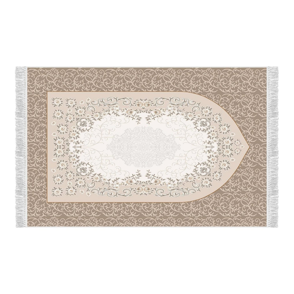 Mihrab of Süleymaniye Mosque Soft Padded Prayer Rug | Cotton Layer Janamaz | Anti Slip Backing Bamboo Cotton Prayer Mat | Islamic Gifts