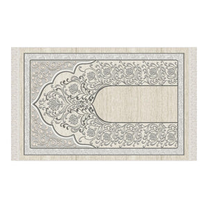 Natural Beige Soft Padded Prayer Rug | Cotton Layer Janamaz | Anti Slip Backing Bamboo Cotton Prayer Mat | Islamic Gifts
