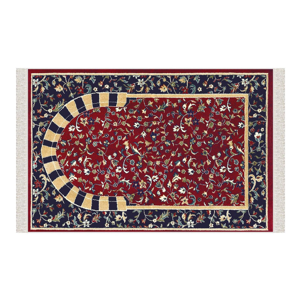 Red Almunawara Rawda Soft Padded Prayer Rug, Cotton Bottom Layer Janamaz, Masjid an Nabawi Soft Prayer Rug, Rawdah Sajdah Musalla