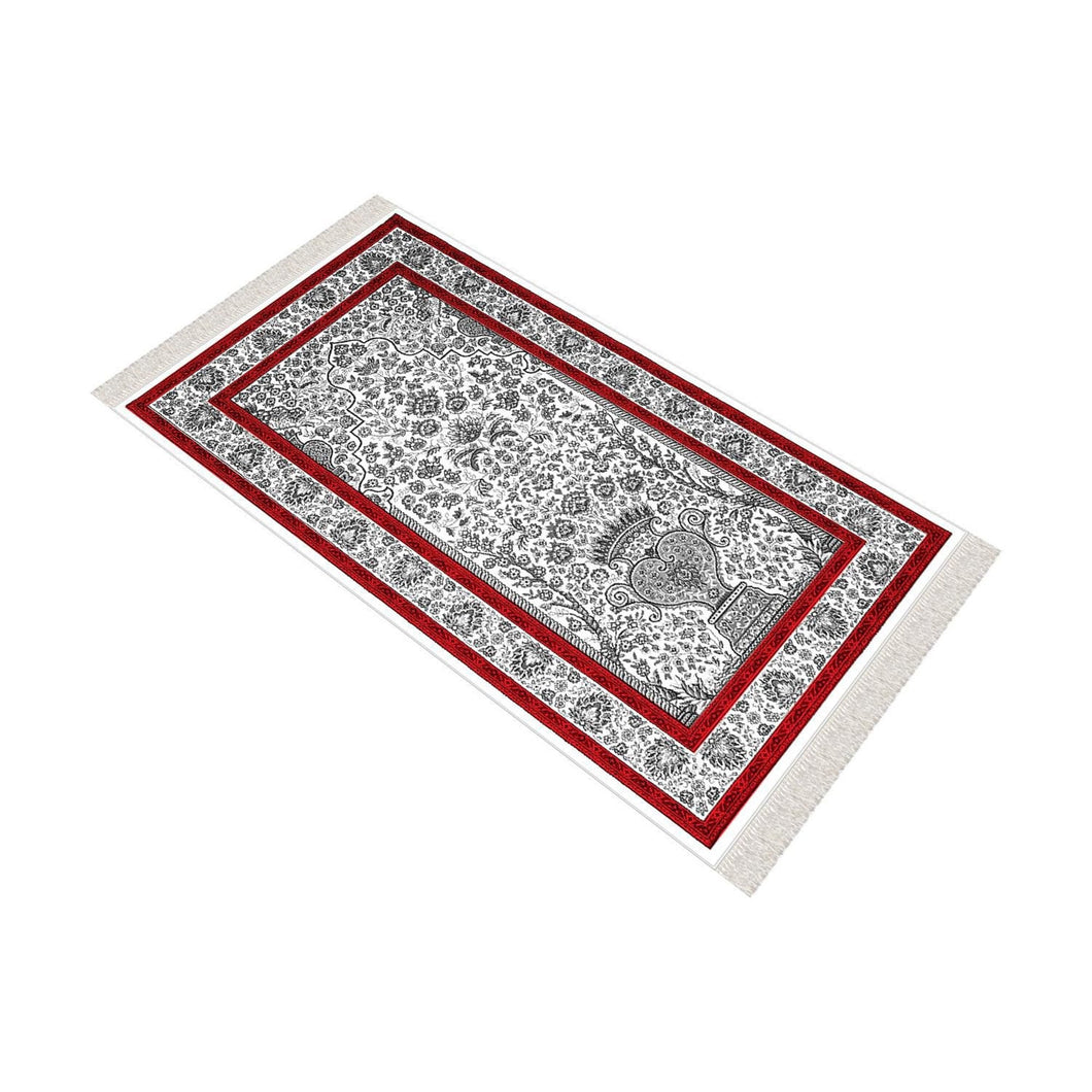 Mosaic Carpet Soft Padded Prayer Rug | Cotton Layer Janamaz | Anti Slip Backing Bamboo Cotton Prayer Mat | Islamic Gifts