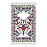 Tulip Era Soft Padded Prayer Rug | Cotton Layer Janamaz | Anti Slip Backing Bamboo Cotton Prayer Mat | Islamic Gifts