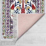 Tulip Era Soft Padded Prayer Rug | Cotton Layer Janamaz | Anti Slip Backing Bamboo Cotton Prayer Mat | Islamic Gifts