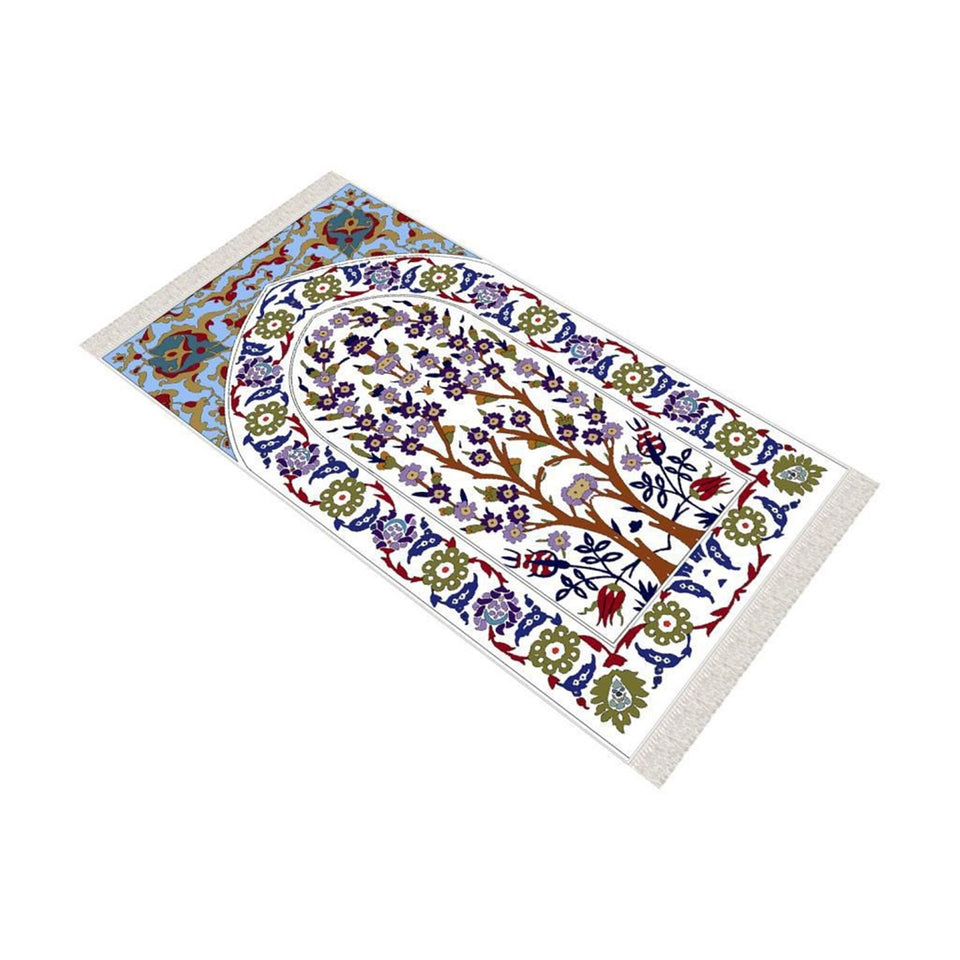 Daisy Of Egypt Soft Padded Prayer Rug | Cotton Layer Janamaz | Anti Slip Backing Bamboo Cotton Prayer Mat | Islamic Gifts