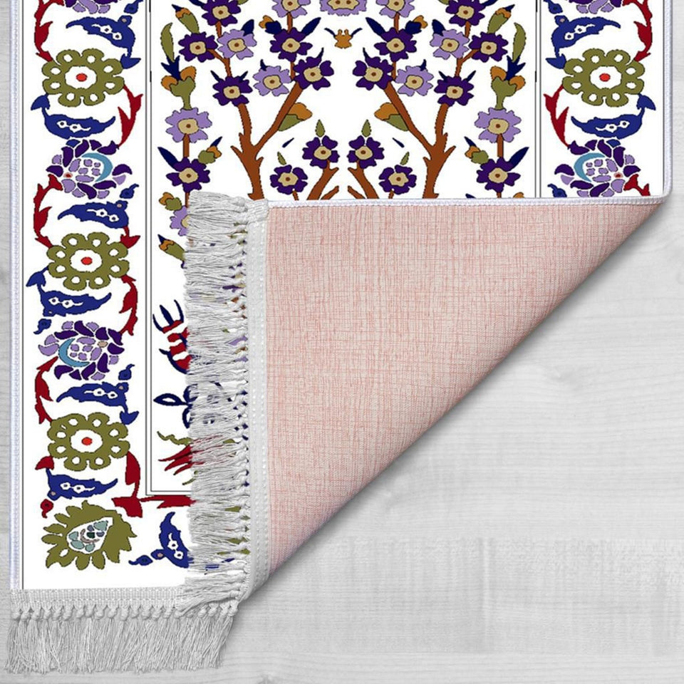 Daisy Of Egypt Soft Padded Prayer Rug | Cotton Layer Janamaz | Anti Slip Backing Bamboo Cotton Prayer Mat | Islamic Gifts