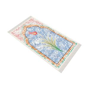 Tulip Mihrab Soft Padded Prayer Rug | Cotton Layer Janamaz | Anti Slip Backing Bamboo Cotton Prayer Mat | Islamic Gifts