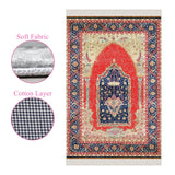 Red Palace Chandelier Soft Padded Prayer Rug | Cotton Layer Janamaz | Anti Slip Backing Bamboo Cotton Prayer Mat | Islamic Gifts