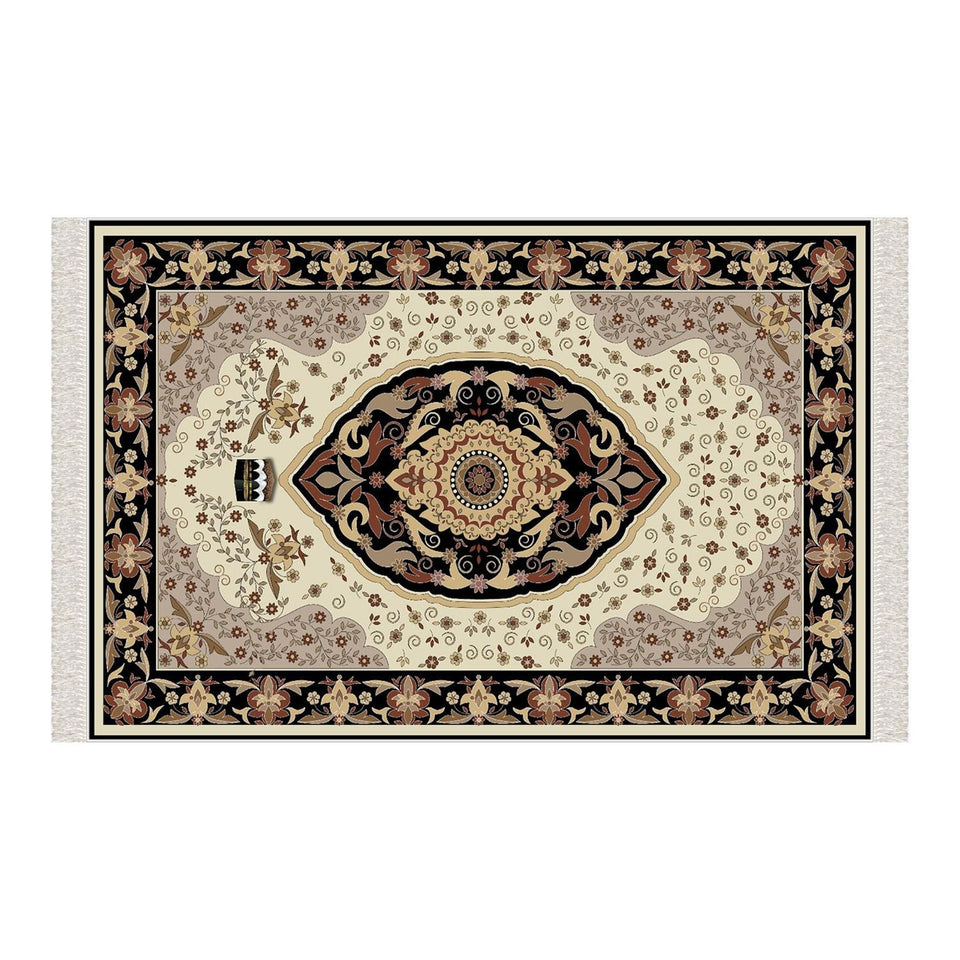 Kaaba Soft Padded Prayer Rug | Cotton Layer Janamaz | Anti Slip Backing Bamboo Cotton Prayer Mat | Islamic Gifts
