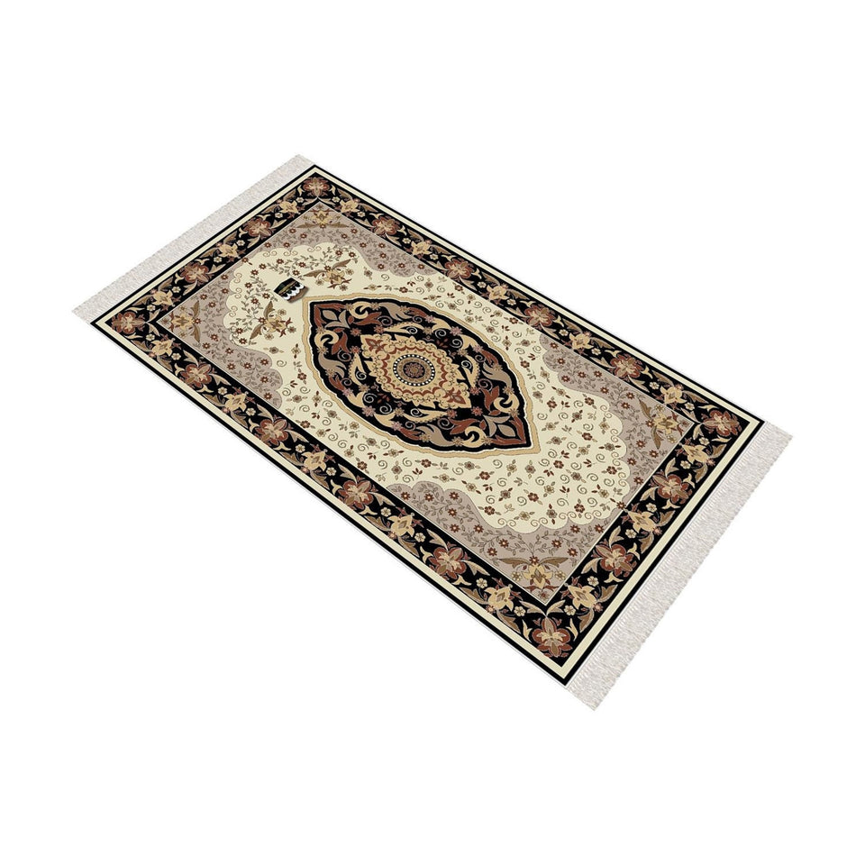 Kaaba Soft Padded Prayer Rug | Cotton Layer Janamaz | Anti Slip Backing Bamboo Cotton Prayer Mat | Islamic Gifts