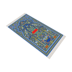Flower Tiles Soft Padded Prayer Rug | Cotton Layer Janamaz | Anti Slip Backing Bamboo Cotton Prayer Mat | Islamic Gifts