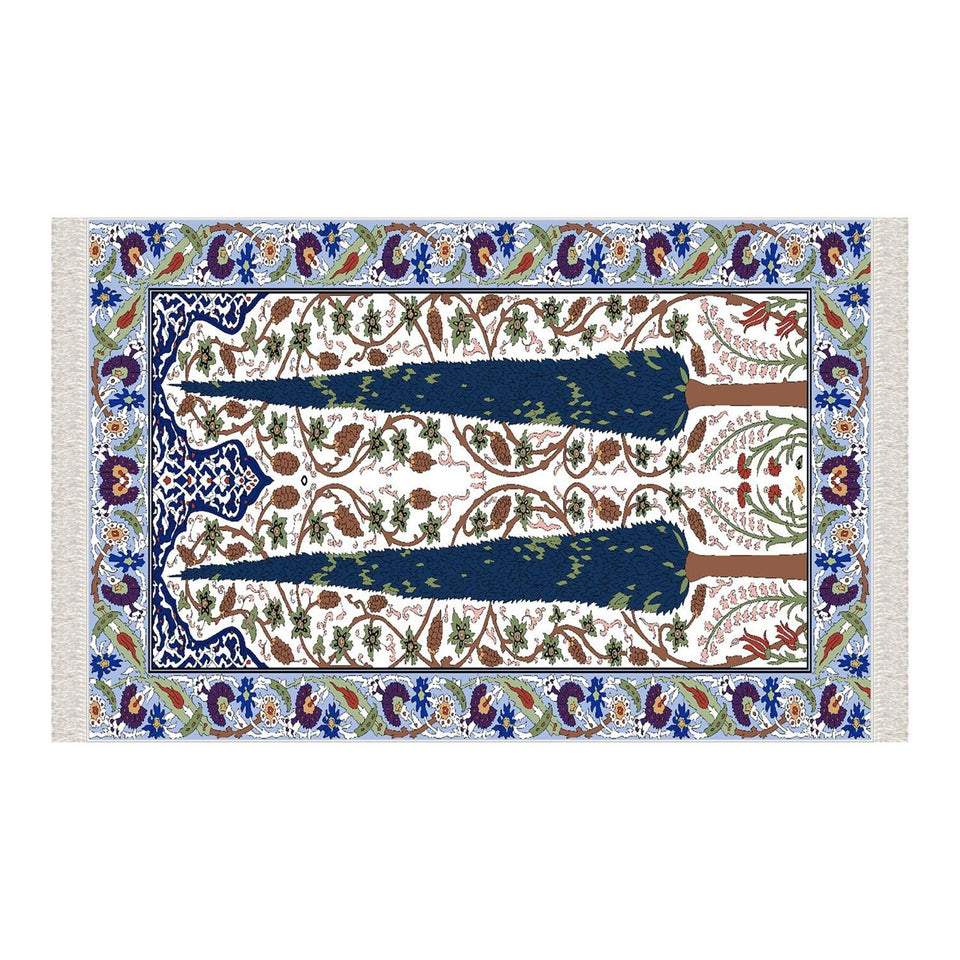 Pine Tree Soft Padded Prayer Rug | Cotton Layer Janamaz | Anti Slip Backing Bamboo Cotton Prayer Mat | Islamic Gifts